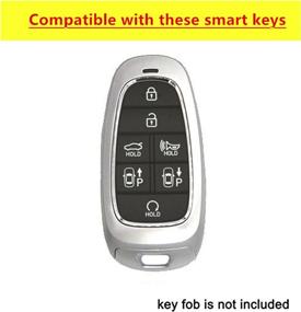 img 2 attached to 🔑 Protective TPU Case Cover for Hyundai Key Fob & Smart Key Holder – BINOWEN Sonata Santa fe Tucson (White)