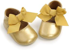 img 3 attached to Bowknot Anti Slip Toddler Walkers Princess Girls' Shoes : Flats