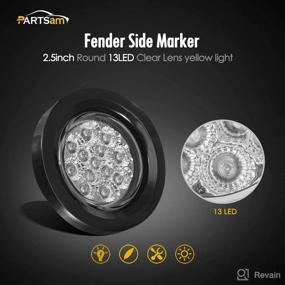 img 1 attached to 🚛 Partsam 2 Pcs Clear Lens Amber LED 2.5" Round Clearance Side Marker Kits with Light - Complete Truck Trailer RV Lighting Solution!