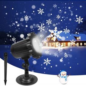 img 4 attached to Outdoor Christmas Snowfall LED Light Projector With Rotating Snowflakes - Waterproof White Snow Effect Spotlight For Patio, Garden, Halloween, Holiday Decoration.