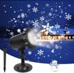 outdoor christmas snowfall led light projector with rotating snowflakes - waterproof white snow effect spotlight for patio, garden, halloween, holiday decoration. logo