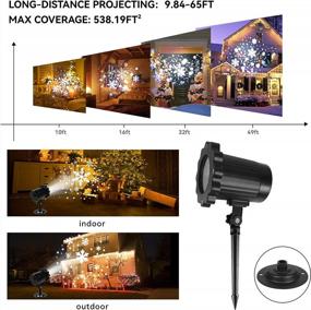img 2 attached to Outdoor Christmas Snowfall LED Light Projector With Rotating Snowflakes - Waterproof White Snow Effect Spotlight For Patio, Garden, Halloween, Holiday Decoration.