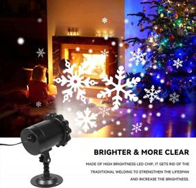 img 3 attached to Outdoor Christmas Snowfall LED Light Projector With Rotating Snowflakes - Waterproof White Snow Effect Spotlight For Patio, Garden, Halloween, Holiday Decoration.