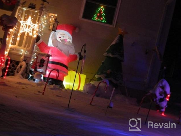 img 1 attached to 6 FT Inflatable Santa With LED Lights - Perfect Christmas Decorations For Outdoor Yard, Garden, Patio & Lawn Party! review by David Carter