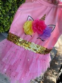 img 7 attached to 🦄 KYEESE Unicorn Tiered Layer Tutu Tulle Dog Birthday Party Dress with Sequins - Perfect for Small Dogs