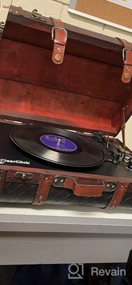 img 1 attached to Vintage Suitcase Turntable With Bluetooth & USB: ClearClick Retro Style Wooden Design review by Jeff Sprunk