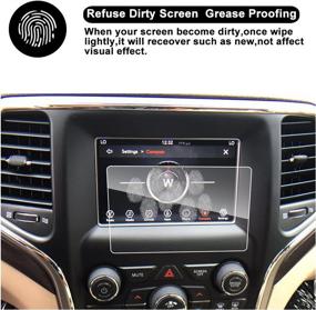 img 1 attached to Протектор для сенсорного экрана Uconnect 7 дюймов для Grand Cherokee 2014-2018 года: RUIYA HD прозрачная закаленная стеклянная пленка для дисплея и навигационного экрана автомобиля.