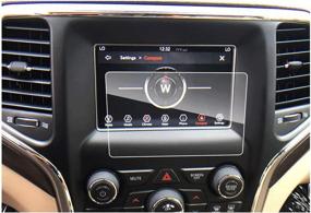 img 4 attached to Протектор для сенсорного экрана Uconnect 7 дюймов для Grand Cherokee 2014-2018 года: RUIYA HD прозрачная закаленная стеклянная пленка для дисплея и навигационного экрана автомобиля.