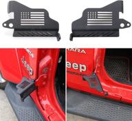 jeep wrangler door hinge foot pegs upgrade - sukemichi black steel exterior foot rest pedals for 2007-2022 jeep wrangler jk jku jl jlu jeep gladiator jt, 1 pair (flag design) логотип