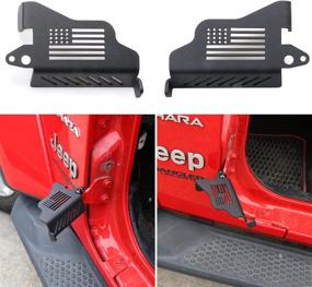 img 4 attached to Jeep Wrangler Door Hinge Foot Pegs Upgrade - Sukemichi Black Steel Exterior Foot Rest Pedals for 2007-2022 Jeep Wrangler JK JKU JL JLU Jeep Gladiator JT, 1 Pair (Flag Design)