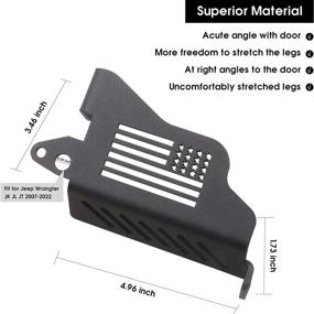 img 3 attached to Jeep Wrangler Door Hinge Foot Pegs Upgrade - Sukemichi Black Steel Exterior Foot Rest Pedals for 2007-2022 Jeep Wrangler JK JKU JL JLU Jeep Gladiator JT, 1 Pair (Flag Design)