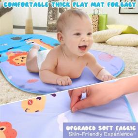 img 1 attached to Blue Baby Gym Play Mat with Musical Activity Center and Kick & Play Piano, Tummy Time Padded Mat for Newborns, Infants, and Toddlers aged 0-3, 6, 9, 12 Months