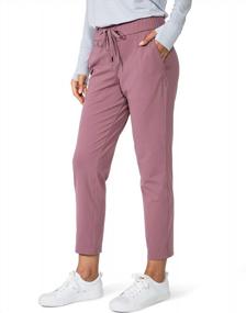 img 4 attached to Women'S 7/8 Stretch Athletic Pants With Deep Pockets - Sweatpants For Golf, Lounge, Work