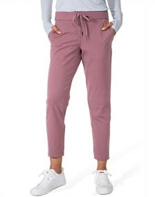 img 3 attached to Women'S 7/8 Stretch Athletic Pants With Deep Pockets - Sweatpants For Golf, Lounge, Work