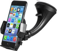 📱 universal windshield car mount holder – getron one click release dashboard cell phone cradle for iphone xs max xr x 8 se samsung galaxy s9 plus s8 note 9 and most smartphones – black logo