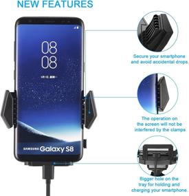 img 1 attached to 📱 Universal Windshield Car Mount Holder – Getron One Click Release Dashboard Cell Phone Cradle for iPhone Xs MAX XR X 8 SE Samsung Galaxy S9 Plus S8 Note 9 and Most Smartphones – Black