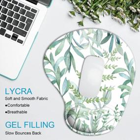 img 2 attached to 🌱 Ergonomic Mouse Pad with Gel Wrist Support - iDonzon Cute Wrist Pad featuring Non-Slip Rubber Base, Green Plants Design - for Easy Typing & Pain Relief