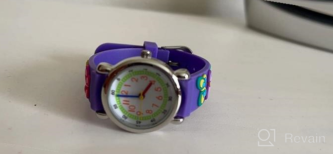 img 1 attached to Jewtme Cute Toddler Children Kids Watches Ages 3-8 - Analog Time Teacher 3D Silicone Band Cartoon Watch for Little Girls Boys review by James Martin