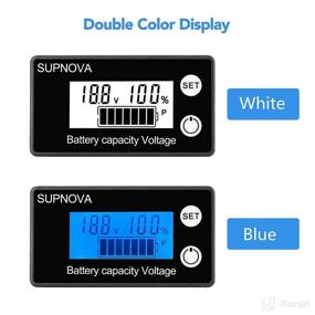 img 3 attached to SUPNOVA Battery Monitor: Digital Battery Capacity Tester with Buzzer Alarm, 8-100V Voltage Monitor for Car, Motorcycle, Golf Cart - White