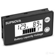 supnova battery monitor: digital battery capacity tester with buzzer alarm, 8-100v voltage monitor for car, motorcycle, golf cart - white logo