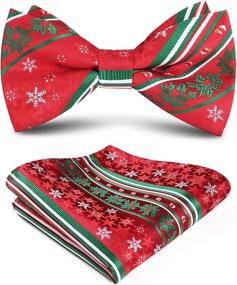 img 4 attached to HISDERN Christmas Pocket Holiday Handkerchief Men's Accessories