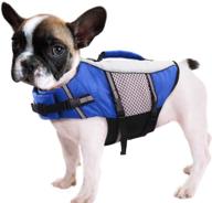 protective and reflective queenmore dog life jacket: lightweight swimming vest for pet safety, featuring lift handle and leash ring логотип