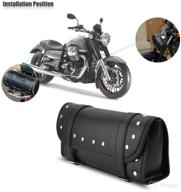 🏍️ pu leather motorcycle saddlebags - durable front rear luggage tool bags for yamaha honda kawasaki suzuki ducati harley sportster softail davidson dyna логотип