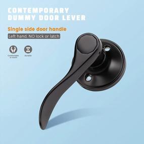 img 3 attached to Matte Black Left Hand Dummy Door Handle Lever By KNOBWELL - Single Sided For Closets