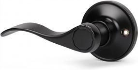 img 4 attached to Matte Black Left Hand Dummy Door Handle Lever By KNOBWELL - Single Sided For Closets