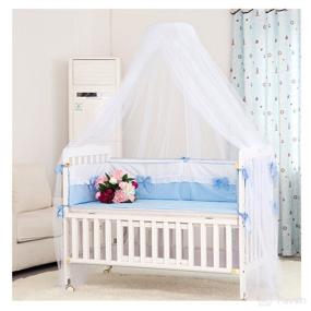 img 1 attached to Foxnovo Toddler Bed Crib 🦟 Canopy Mosquito Netting: Effective White Mosquito Net