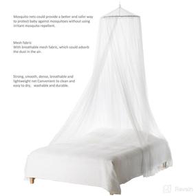 img 3 attached to Foxnovo Toddler Bed Crib 🦟 Canopy Mosquito Netting: Effective White Mosquito Net