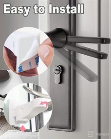 img 1 attached to 👶 Child Safety Door Lever Lock - Set of 4, Easy Installation with Strong Adhesive, No Drilling Required, Baby Proofing Locks to Secure Handles, Faucet Switch, and Keep Doors Closed (White)