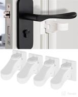 👶 child safety door lever lock - set of 4, easy installation with strong adhesive, no drilling required, baby proofing locks to secure handles, faucet switch, and keep doors closed (white) logo