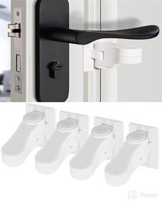 img 4 attached to 👶 Child Safety Door Lever Lock - Set of 4, Easy Installation with Strong Adhesive, No Drilling Required, Baby Proofing Locks to Secure Handles, Faucet Switch, and Keep Doors Closed (White)