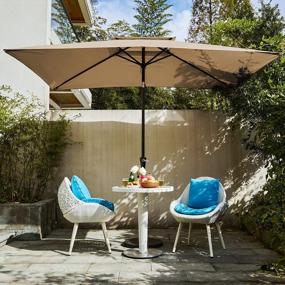 img 3 attached to Stay Cool And Protected: Kitadin 6.5 X 10 FT Rectangular Patio Umbrella With Push Button Tilt, Crank Lift, And UV Protection