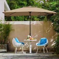 stay cool and protected: kitadin 6.5 x 10 ft rectangular patio umbrella with push button tilt, crank lift, and uv protection logo