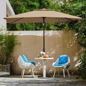 img 4 attached to Stay Cool And Protected: Kitadin 6.5 X 10 FT Rectangular Patio Umbrella With Push Button Tilt, Crank Lift, And UV Protection
