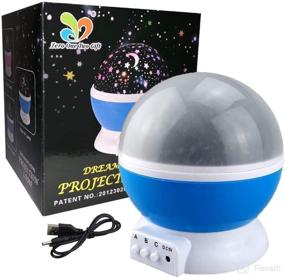 img 2 attached to Night Lights for Kids - Rotating Moon Stars Projector Toy, 🌙 Ideal for 2-12 Year Old Boys and Girls, Blue - Perfect Gift Option