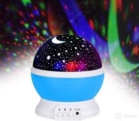 img 4 attached to Night Lights for Kids - Rotating Moon Stars Projector Toy, 🌙 Ideal for 2-12 Year Old Boys and Girls, Blue - Perfect Gift Option