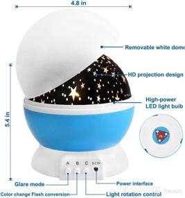 img 1 attached to Night Lights for Kids - Rotating Moon Stars Projector Toy, 🌙 Ideal for 2-12 Year Old Boys and Girls, Blue - Perfect Gift Option