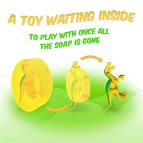 img 1 attached to Relaxcation 1 Kids Soap Bar With DINO Toy Inside - Natural Fresh LEMON Hand, Face & Body Wash - Safe For Skin - Glycerin Clear Soap Handmade In USA