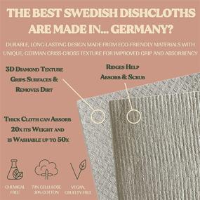 img 2 attached to 🧽 FEBU Swedish Dishcloths Assorted Pack: 3 Grey Cloths, Eco-friendly Cellulose Sponge Cloths, Odorless, Biodegradable, and Reusable Swedish Sponge Cloths...