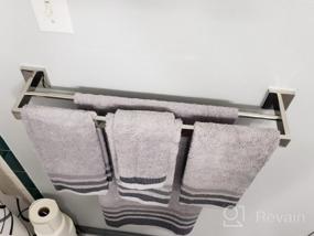 img 7 attached to 23,6-дюймовая матовая черная двойная вешалка для полотенец - VELIMAX Premium SUS304 Настенная двойная вешалка для полотенец из нержавеющей стали Полотенцедержатель для ванной комнаты
