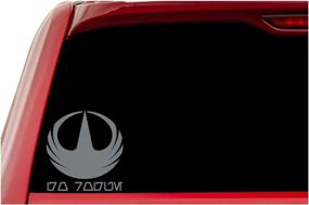 img 1 attached to 🚀 Gry Rogue One Starbird Aurebesh Decal: High-Quality Vinyl Sticker for Cars, Trucks, SUVs, Vans, Walls, Windows, Laptops - Gray, 5.5 X 5.4 Inch (URI107-G)