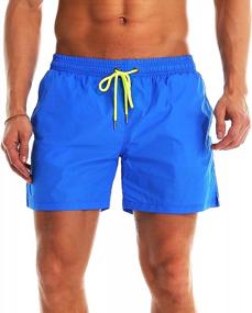 img 4 attached to Stay Comfortable And Stylish With YnimioAOX Men'S Quick Dry Swim Trunks With Mesh Lining