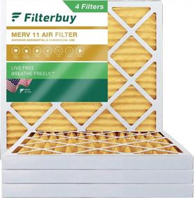 img 4 attached to 4-Pack Filterbuy Воздушные фильтры 20X20X2 MERV 11 Allergen Defense - Сменные фильтры для печей ОВКВ (фактический размер 19,50 X 19,50 X 1,75 дюймов), гофрированная конструкция