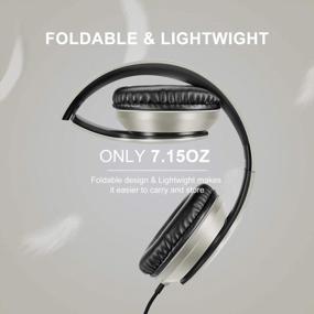 img 2 attached to LORELEI X6 Over-Ear Headphones With Microphone, Foldable & Portable Stereo Bass 1.45M No-Tangle Wired Headphones For Smartphone Tablet MP3/4