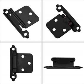 img 3 attached to 24 Pairs (48 Units) Black Cabinet Hinge Self Closing Kitchen Door Hinges - 1/2 Inch Overlay Face Mount Hardware For Cupboard By Homdiy