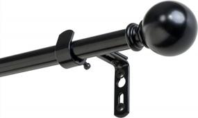 img 2 attached to Decopolitan 5/8" Classic Ball Bay Window Curtain Rod Set, Black Oil
