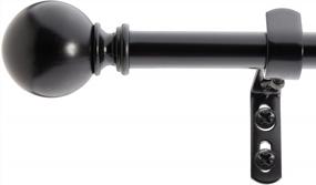 img 3 attached to Decopolitan 5/8" Classic Ball Bay Window Curtain Rod Set, Black Oil